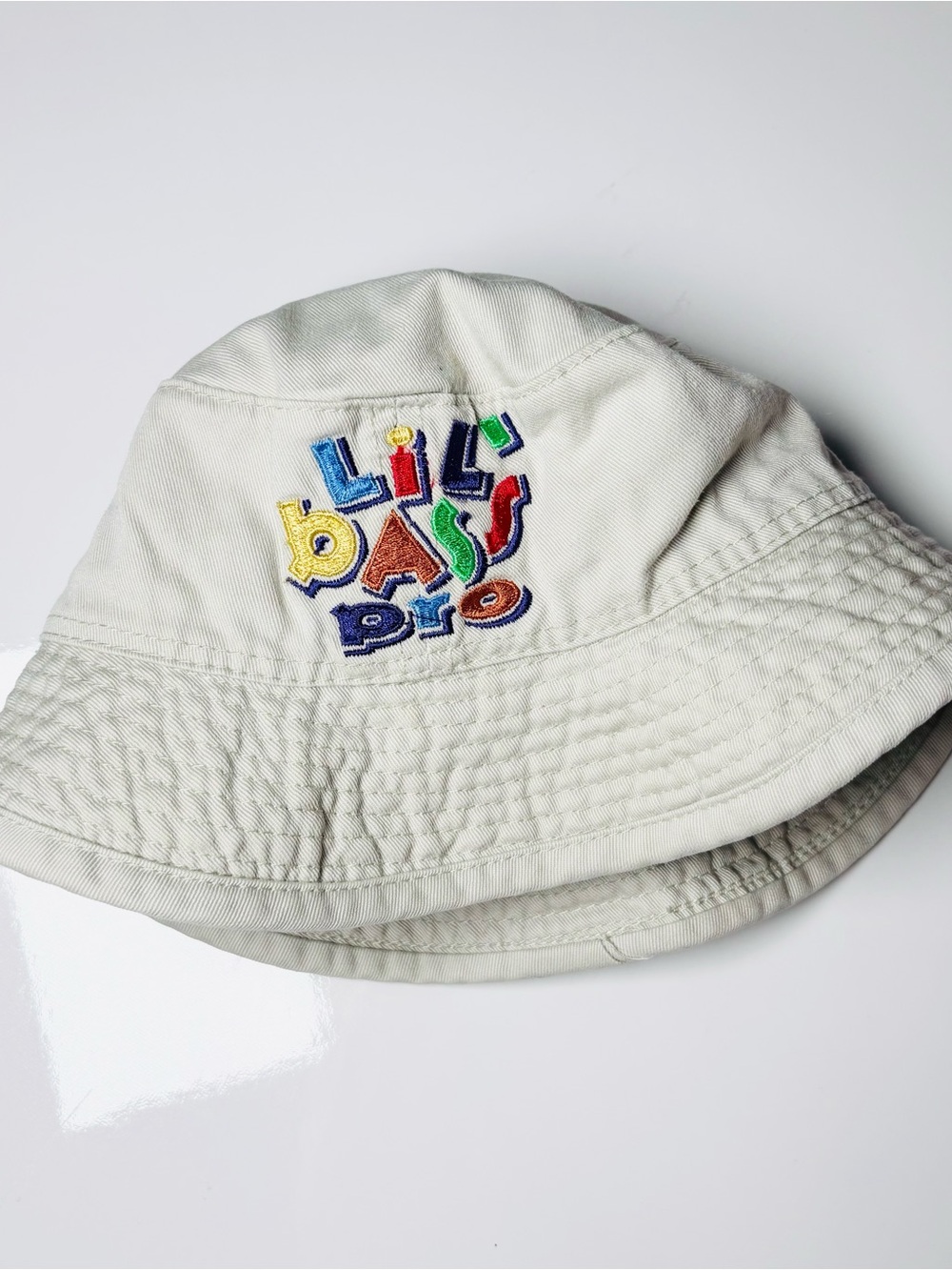 Bass Pro Shops Toddler Bucket Hat Beige Khaki Outdoor Sun Cap Retro Style